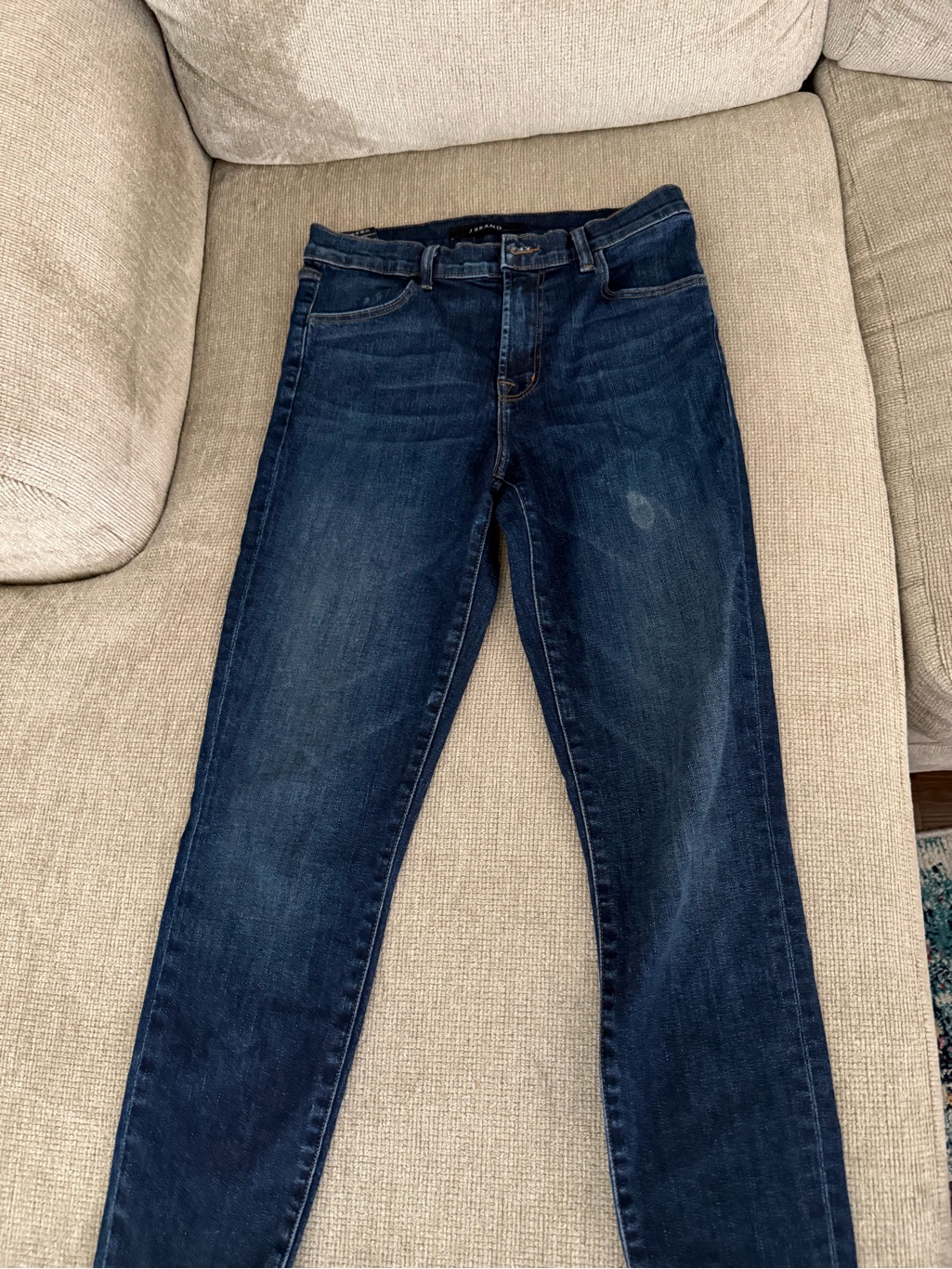J Brand Womens Skinny Jeans In Dark Indigo Blue
